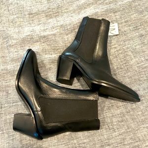 Zara leather ankle boots 37 NWT